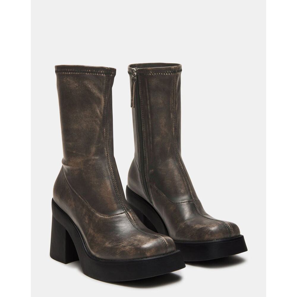 Steve Madden | Klayton Brown Distressed Platform Boots Mika Abdalla 8M